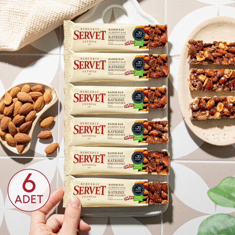 Şeker İlavesiz Badem Krokan Bar 20g 6'lı Paket