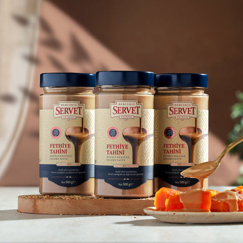 Double Roasted Fresh Servet Tahini - 500g Pack of 3